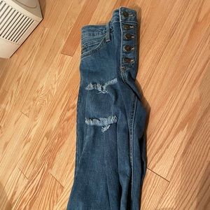 High waisted just black jeans